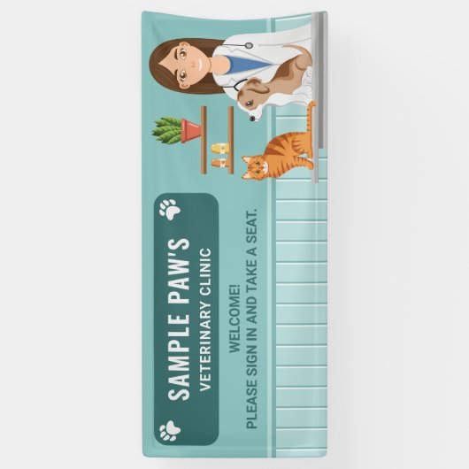 Dierenkliniek Dierenartsenpraktijk Dierenziekenhui Spandoek (Verticaal)