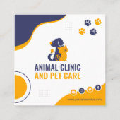 Dierenkliniek, Dierenzorg, Dierenarts Vierkante Visitekaartje (Achterkant)