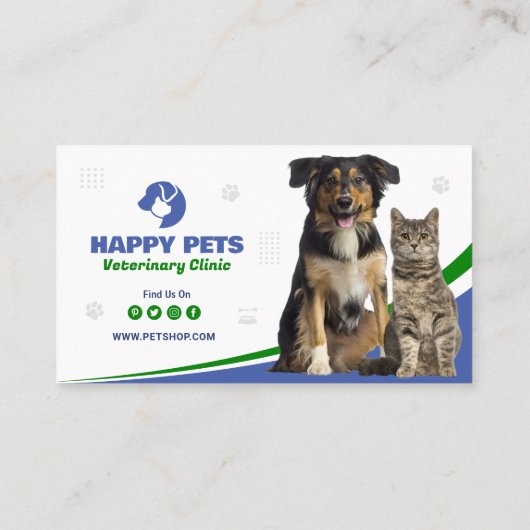 Dierenkliniek, Dierenzorg, Dierenarts Visitekaartje (Achterkant)