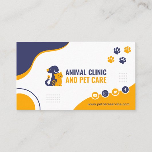 Dierenkliniek, Dierenzorg, Dierenarts Visitekaartje (Achterkant)