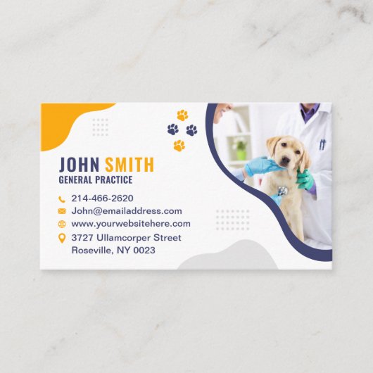 Dierenkliniek, Dierenzorg, Dierenarts Visitekaartje (Voorkant)