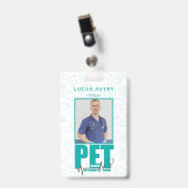 Dierenkliniek Foto Modern Blauw Badge (Voorzijde met clip)