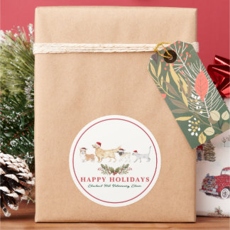 Dierenkliniek Huisdier Oppas Zakelijk Kerstmis Ronde Sticker