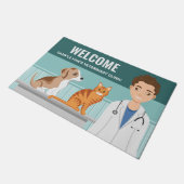 Dierenkliniek Schattige Hond en Kat Welkom Deurmat (Schuin)