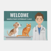 Dierenkliniek Schattige Hond en Kat Welkom Deurmat (Voorkant)
