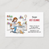 Dierenkliniek Schattige Meisje Puppy & Kat Visitekaartje (Voorkant)