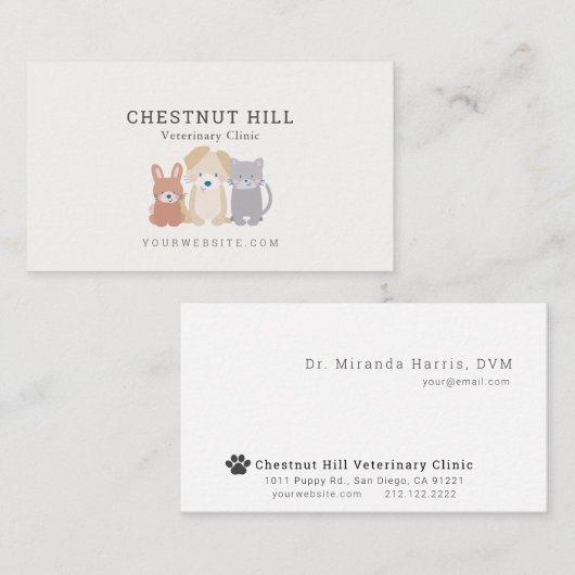 dierenkliniek visitekaartje (Voorkant / Achterkant)