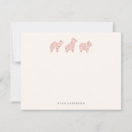 Dierenkoekje Parade Kinderbriefpapier - Aardbei Notitiekaartje