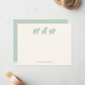 Dierenkoekje Parade Kinderbriefpapier - Mint Notitiekaartje (Voorkant / Achterkant in situ)