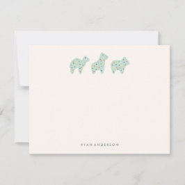 Dierenkoekje Parade Kinderbriefpapier - Mint Notitiekaartje