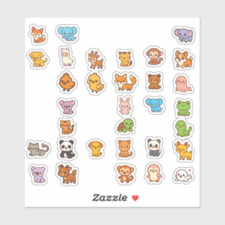 Dierenkrabbels Cartoon Stickerpakket Sticker