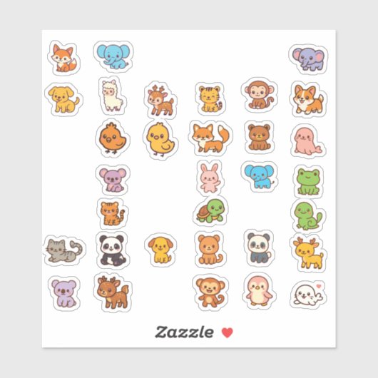 Dierenkrabbels Cartoon Stickerpakket Sticker (Vel)