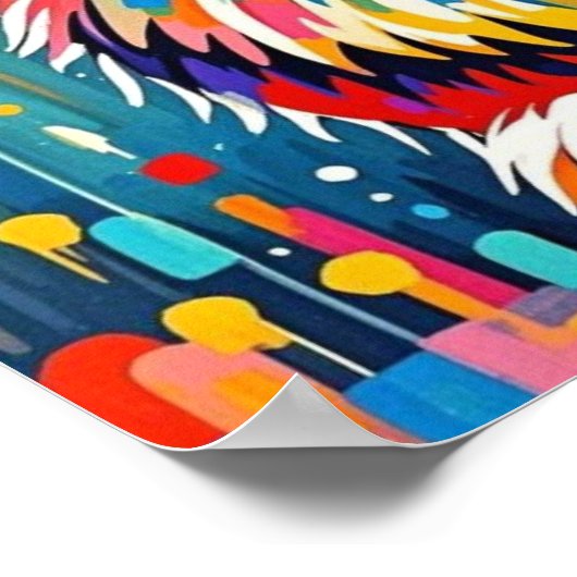 Dierenkunstontwerp met krachtige, dynamische poster (Hoek)