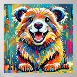 Dierenkunstontwerp met krachtige, dynamische poster