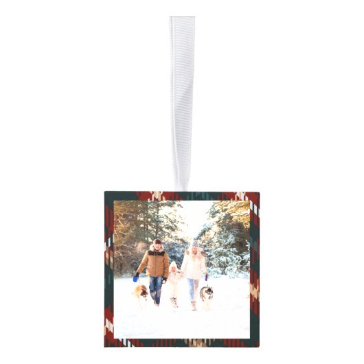 Dierenland Tartan Pset 4 Fotokubus Ornament (Rechts)