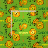 Dierenleeuw gepersonaliseerde naam kinder stof (Delen)