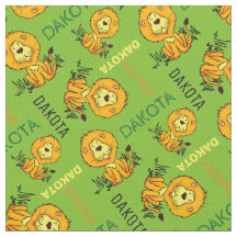 Dierenleeuw gepersonaliseerde naam kinder stof