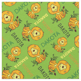 Dierenleeuw gepersonaliseerde naam kinder stof