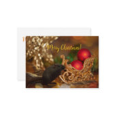  dierenliefhebber gerbil kerstkaart notitiekaartje (Voorkant / Achterkant in situ)