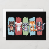 Dierenliefhebber Kerst Wasbeer Opossum Winter  Feestdagenkaart (Voorkant / Achterkant)