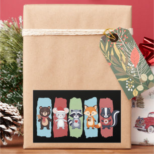 Dierenliefhebber Kerst Wasbeer Opossum Winter  Rechthoekige Sticker