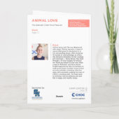 Dierenliefhebber - Kinderkunst voor CHOC Bedankkaart (Achterkant)