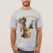 Dierenliefhebber van bont en veren hond, kat en vo t-shirt (Voorkant)