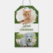 Dierenliefhebbers gepersonaliseerde twee foto's Gr Cadeaulabel (Voorkant)