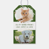 Dierenliefhebbers gepersonaliseerde twee foto's Gr Cadeaulabel (Achterkant)