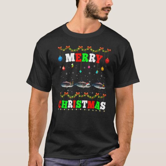 Dierenlights Merry Kerstkerstkersthaai T-shirt (Voorkant)