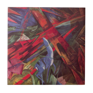 Dierenlot door Franz Marc, Vintage Cubisme Kunst Tegeltje