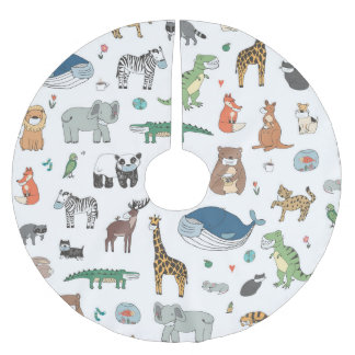 Dierenmasker van de kinderen, viruspatroon. kerstboom rok