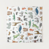 Dierenmasker van de kinderen, viruspatroon. wandkleed (Voorkant (horizontaal))