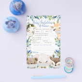 Dierenmaskers Covid Boy Baby shower Double Game Flyer (Enkel)