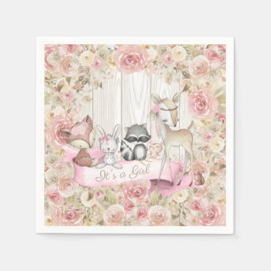 Dierenmeisje Bos Baby Shower Servet