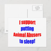 Dierenmishandelaars in slaap gezet briefkaart (Voorkant / Achterkant)