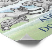 Dierenmishandeling "Aannemen, niet winkelen" Diere Poster (Hoek)