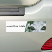 Dierenmishandeling is lelijk bumpersticker (Op auto)