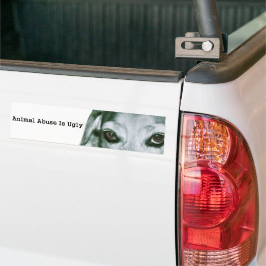 Dierenmishandeling is lelijk bumpersticker (Op Truck)