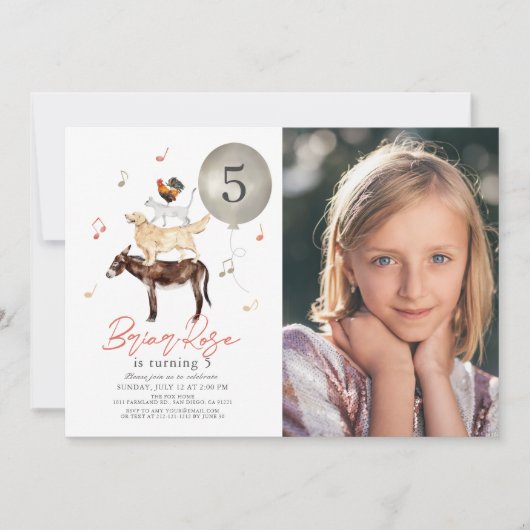 Dierenmuzikanten Sprookjesfoto Kind jarig Kaart (Voorkant)