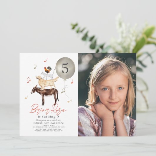 Dierenmuzikanten Sprookjesfoto Kind jarig Kaart (Staand voorkant)