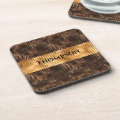 Dierennaam afdrukken Gold Elegant Metallic Bier Onderzetter (Linkerzijde)