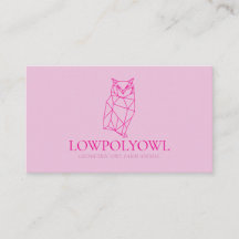 Dierenontwerp voor professionals Roze Lowpoly Uil