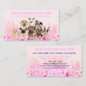 Dierenoppas Walker hond huisdierverzorging roze bl Visitekaartje (Voorkant / Achterkant)