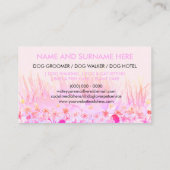 Dierenoppas Walker hond huisdierverzorging roze bl Visitekaartje (Achterkant)