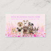 Dierenoppas Walker hond huisdierverzorging roze bl Visitekaartje (Voorkant)