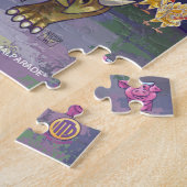 Dierenparade-dinosaurussen in de stad legpuzzel (Zijkant)
