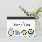 Dierenpark Baby shower Bedankt kaarten (Staand voorkant)