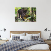 Dierenpark Belize City. Zwarte panter Canvas Afdruk (Insitu (Slaapkamer))