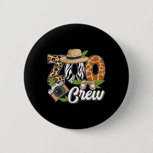 Dierenpark Crew Safari Dieren Wilde Dieren Wild Ve Ronde Button 5,7 Cm